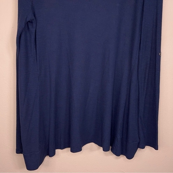 MEDIUM MUDD BLUE LIGHTWEIGHT SHRUG OPEN FRONT STRETCH LONG SLEEVE RUBBED - Picture 7 of 10